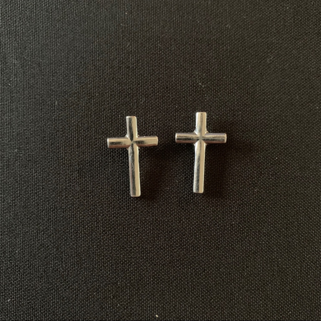 Silver Cross Stud Earrings